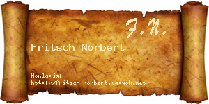 Fritsch Norbert névjegykártya